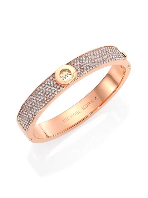 michael kors ladies rose gold bangle set|Michael Kors rose gold necklace.